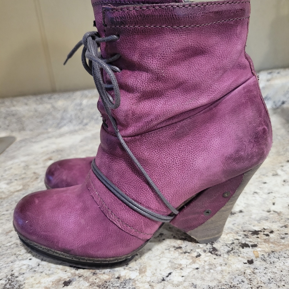EUC Vintage A.S.98 AIRSTEP Women's PLUM Retro Ankle Boots 38 - Picture 5 of 10